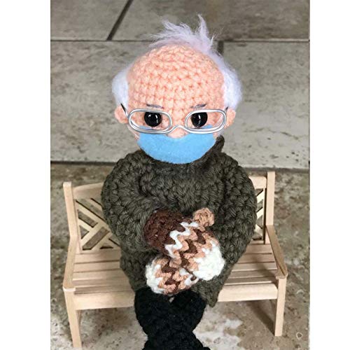 Bernie Sanders Mittens Doll Crochet Pattern Knitted Plush Toy Figura de Peluche Muñeca Regalo 100% Hecho a Mano