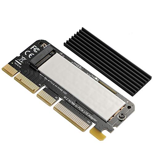 BEYIMEI NVME PCI Express 3.0 x16 en Tarjeta PCIe NVMe y Tarjeta AHCI SSD con disipador de Calor, Adecuado para Factor de Forma M.2 (NGFF) con Clave M en tamaño 2230/2242/2260/2280
