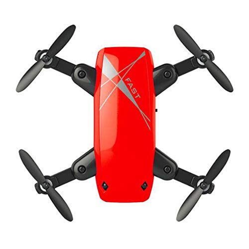 Binghotfire S9 Mini RC Drone 2.4G 4CH 6-Axis One-Key Return Helicóptero Plegable sin Cabeza Rojo
