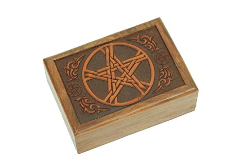 Caja de tarot de madera tallada a mano