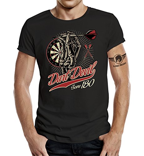 Camiseta para jugadores activos de dardos: Dart Devil - Score 180 Negro XXXL