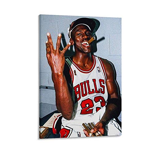 caonidaye Póster deportivo de Michael Jordan de 1998, diseño de jugador de baloncesto de cigarros de Michael Jordan