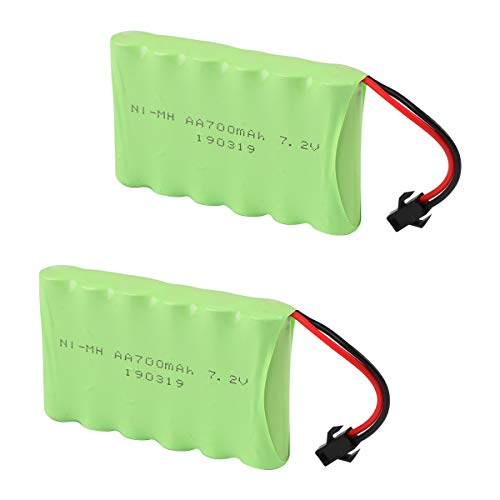 Crazepony-UK 2PCS 7.2V 700mAh Battery Pack with SM Plug for 4WD RC Car repalcement Batería