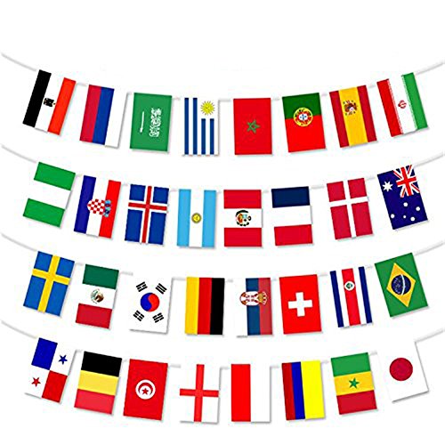 Crazy lin 2018 Banderas de la Copa del Mundo 32 Banners de Países para Clubes Deportivos Fiestas de Noche de Fútbol Decoraciones