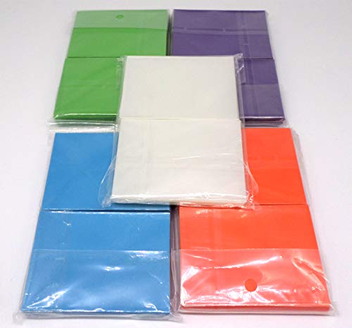 docsmagic.de 5 x 100 Double Mat Card Sleeves Standard Size 66 x 91 - Clear Light Blue Light Green Purple Orange - Fundas - PKM MTG