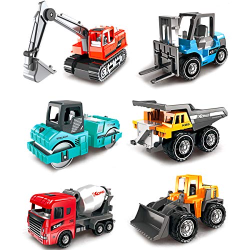 Dreamon Colorido Camiones Juguetes Set de 6 Coches Vehículos Construcciones Regalo Juegos Educativos para Niños 3 4 5 años