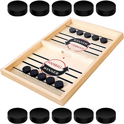 Duyifan Table Hockey Paced Sling Puck Board Games,Fast Sling Puck Game,Winner Board Chess Games Slingshot Game Toys for Adults Kids Parent-Child Interactive