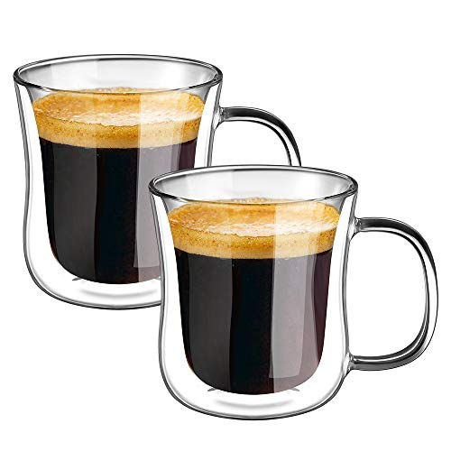 ecooe Vasos de café exprés de pared doble vasos 120ml Juego de 2
