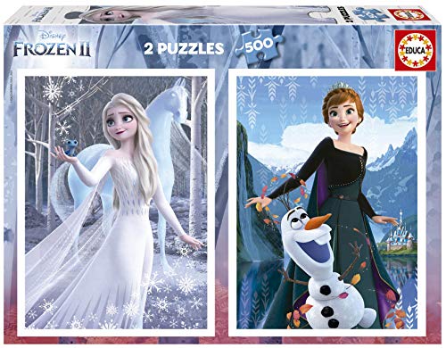 Educa Disney Frozen II. 2 Puzzles de 500 Piezas de Ana y Elsa. Ref. 19016