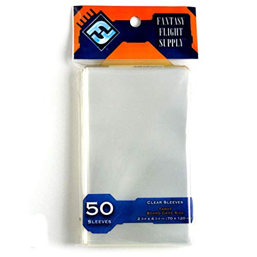 Fantasy Flight Games 50x Clear Tarot Sized Card Sleeves 70x120mm FFG Orange Label FFS66