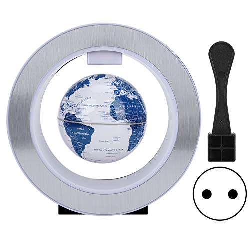 Fdit Globo levitante magnético con luz LED, Globo tecnológico para geografía Mundial, niños, Globos flotantes de Aprendizaje, decoración de Gadget Escritorio Mundial en el hogar (1#)