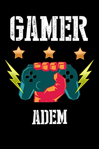 Gamer Adem: Kariertes Notizbuch mit 5x5 Karomuster für deinen personalisierten Vornamen