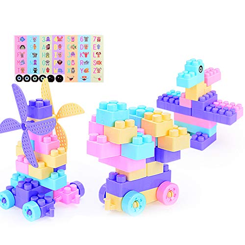 Gobesty Niño Bloques de construcción, 100pcs niños Ladrillos creativos Bloques de Colores Juguetes educativos con Caja de Almacenamiento Juguetes educativos para niños y niñas, partículas Grandes