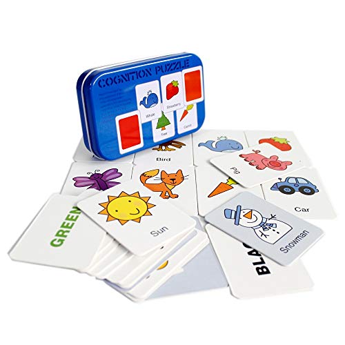 Gobus 32pcs Flash Cards cognition Cartes Puzzle Histoire Mots Forme Correspondant Puzzle éducation précoce Carte Apprentissage Jouets dans Une boîte (cognition de Forme)