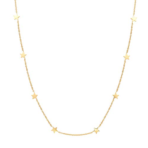 Happiness Boutique Damas Collar de Estrella en Color Oro | Collar Choker Delicado con Colgantes Estrellas Joyería de Acero Inoxidable