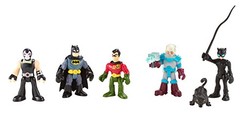 Imaginext DC Super Friends - Heroes & Villains Batman Paquete Con Batman Robin Catwoman Mr. Freeze y Bane.