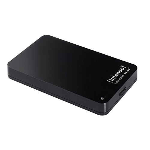 Intenso Memory Play - Disco Duro portátil para TV (2 TB, 2,5 Pulgadas, 5400 RPM, caché de 8 MB, USB 3.0, Incluye Soporte para televisor), Color Negro