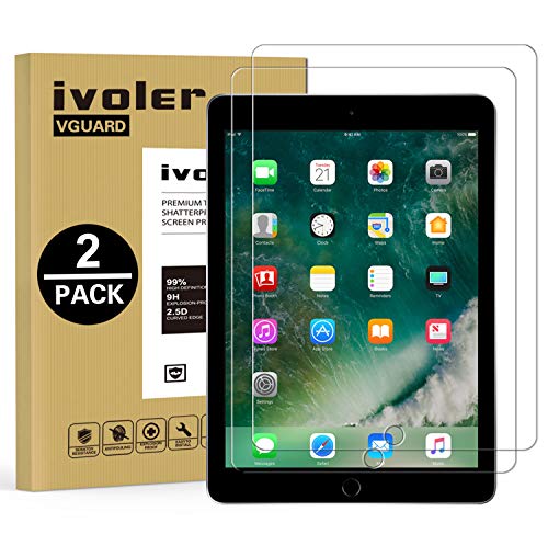 ivoler 2 Unidades Protector de Pantalla para iPad 10.2 Pulgadas 2020/2019 (iPad 8 generacion/iPad 7 generacion), iPad Air 3 (10,5 Pulgadas) y iPad Pro 10,5 (2017), Cristal Vidrio Templado Premium