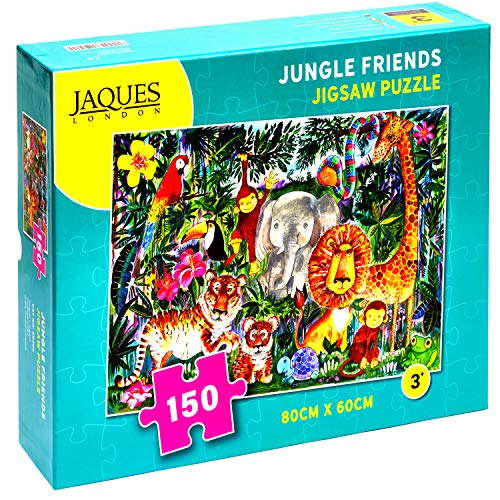 Jaques of London Jungle Friends Puzzle para niños - Puzzle de 150 Piezas para niños - Puzzle Recomendado para niños de 6 años -