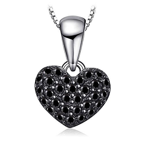 JewelryPalace Colgante Amor corazón 0.14ct genuino Espinela en Plata de ley 925 cadena de caja 45cm
