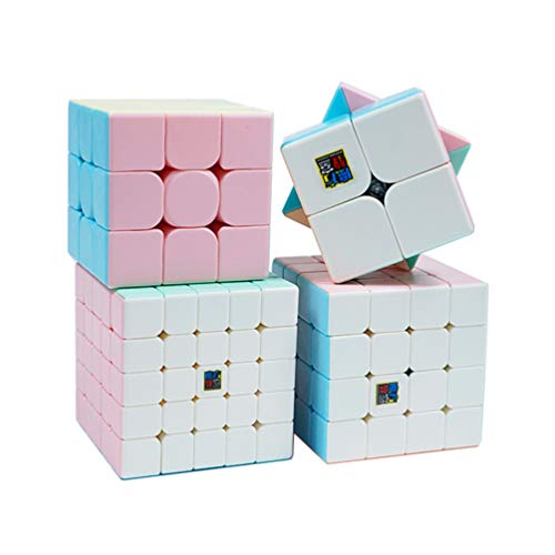 JIARUN Juego de Cubos mágicos, 2x2 3x3 4x4 5x5 Cubo de Velocidad Suave sin Pegatinas, Rompecabezas 3D, Juguetes educativos para niños, Adultos y Ancianos (4pc)