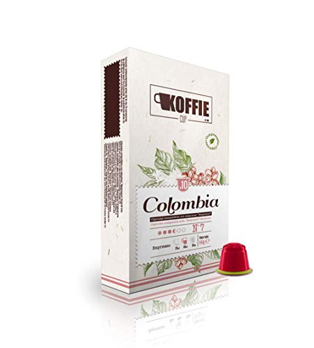 Koffie Cup Colombia 40 Cápsulas compostables de café compatibles con máquinas Nespresso® original line. Receta Colombia. Total 40 cápsulas (4x10cáps)