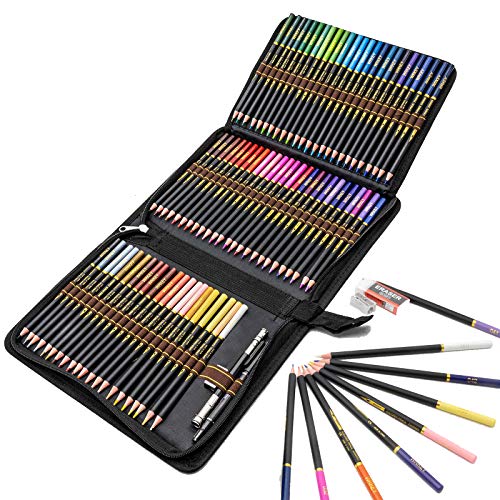 Lápices de Colores profesionales para adultos y niños, Juego de 72 Lapices Colores con colores vibrantes, incluye lápices para colorear, sacapuntas y estuche lapices