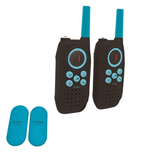LEXIBOOK exte Par de walkie talkies, Rango transmisión de 5km, Sonido Digital, Juego de comunicación para Interiores y Exteriores, Clip para cinturón, Negro, TW42_01, Color