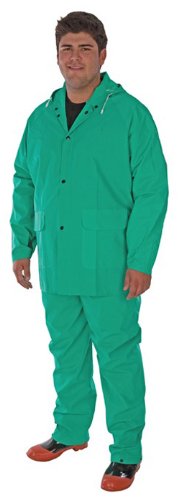 Libertad durawear PVC/nylon 2 piezas ácido protectora Rainsuit, 5XL, verde, 1