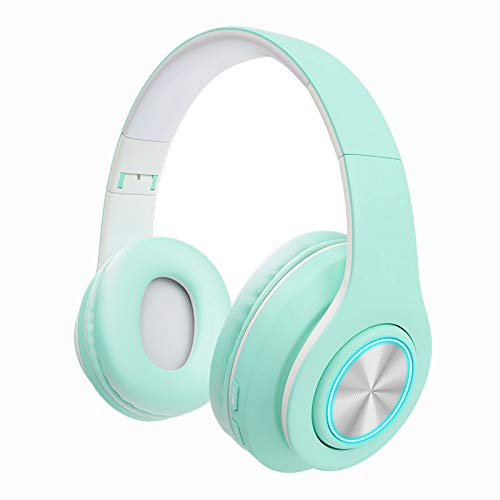 Los más nuevos Auriculares Bluetooth para niños Auriculares inalámbricos/con Cable en la Oreja para niños Adultos (Azul Cielo)