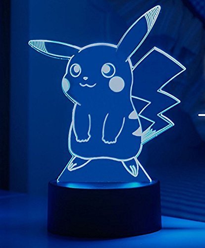 Lsxszz8 Pokemon Go Pikachu - Lámpara de mesa 3D LED con cambio de color, 7 colores
