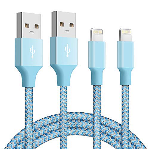 MarchPower Cable iPhone Cable Lightning-[Apple MFi Certificado]-Cable Cargador iPhone Compatible con iPhone 11/X/XS/XS Max/XR/8/8 Plus/7/7 Plus/6s/6s Plus/6/6 Plus/5c/5s/5,iPad,iPod-2Pack 2m Azul