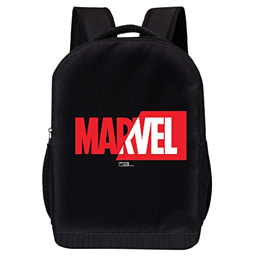 MARVEL COMICS CLASSIC LOGO BACKPACK - MARVEL BLACK CLASSIC LOGO 18 INCH AIR MESH PADDED BAG (Marvel Logo Split)
