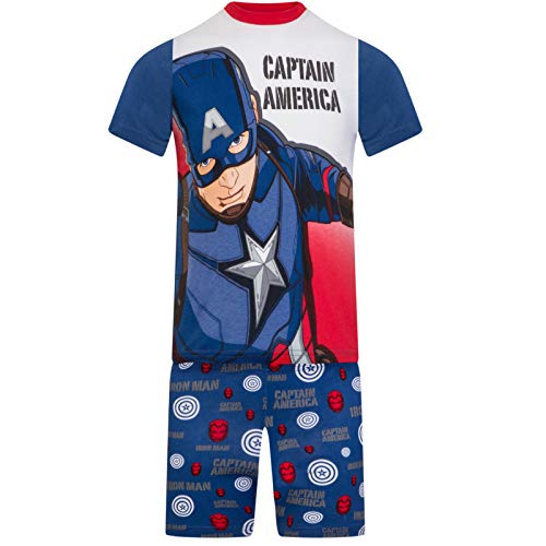 Marvel - Los Vengadores - Pijama con pantalón Corto y Camiseta de Manga Corta - para niño - Azul - 2-3 años