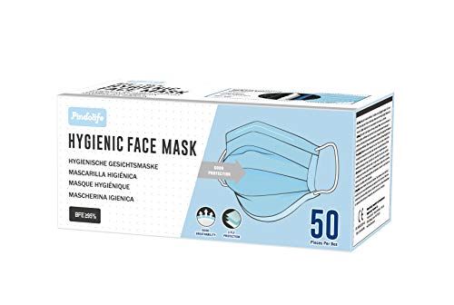 Mascarilla facial de 3 capas Tipo I con 95% de filtración, Marcado CE (Paquete de 50 unidades)