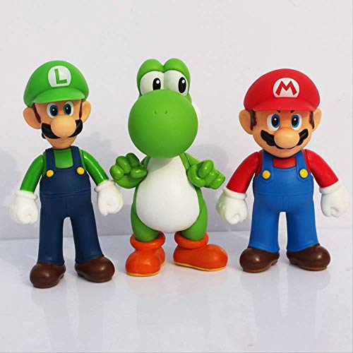 Missyou 3Pcs Super Mario Bro Figura Muñeca Mario Luigi Yoshi Figura De Acción Juguetes 12 Cm