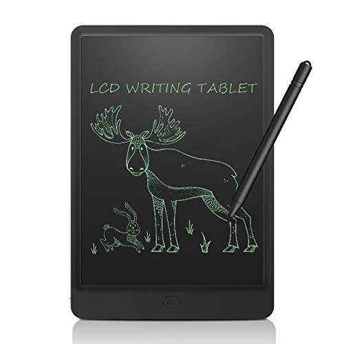 NEWYES 12" Tableta de Escritura LCD, Tableta gráfica, Ideal para hogar, Escuela u Oficina. Pilas Incluidas y 2 Imanes para la Nevera -Negro