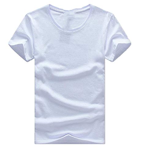 NOBRAND - Camiseta de manga corta para hombre, color blanco puro Blanco blanco 3XL