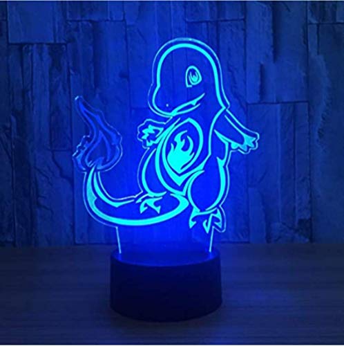 Novedad 3D Luz de la Noche Mega Pokemon Go Charmander LED Touch Table Lamp Pikachu 16 Color 3D Luces Visuales para Regalo de Niños
