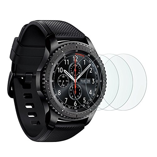 OMOTON Protector de Pantalla para Samsung Galaxy Watch 46 mm/ Gear S3 Frontier/Classic, Cristal Templado 9H con 2.5D Samsung Gear S3/ Watch 46mm, 3 Unidades