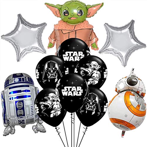 Pack 17 Globos Star Wars ZSWQ-Decoración con temática de Star Wars para Favores Regalo Carnaval Boda Fiestas y cumpleaños,Ideal para Decorar Tus Fiestas