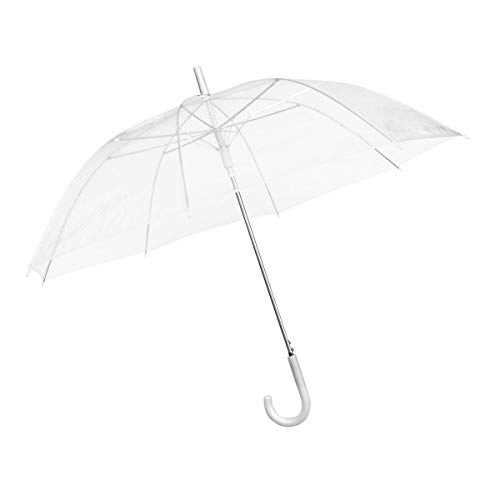 Paraguas transparente, paraguas de palo blanco Ø 100 cm; Paraguas elegante en transparente - The Fashion-Highlight