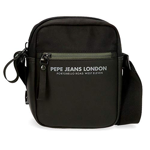 Pepe Jeans Sail Bandolera Pequeña Negro 15x19,5x6 cms Poliéster y PU