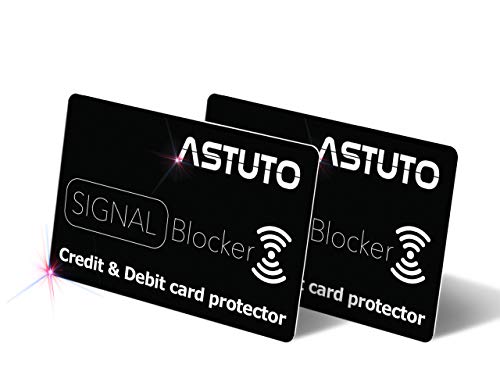 Protector de Tarjetas de crédito contactless - RFID/NFC Card Protector - Card Blocker - Tarjeta de Bloqueo de escáner y lectores de Tarjetas (2 Unidades Pack)