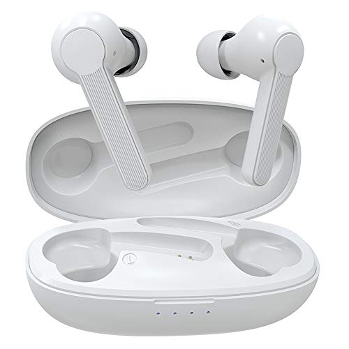 Rayfit Mini Auriculares Bluetooth 5.0 Inalámbricos TWS Estéreo In Ear Auriculares Deportivos Micrófono Manos Libres con Caja de Carga Portátil Bluetooth Cascos para iPhone Samsung Huawei Android iOS