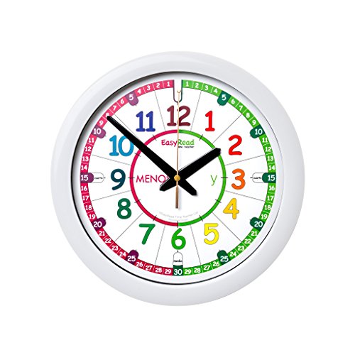Reloj infantil EasyRead Time Teacher, con un sencillo sistema de enseñanza en 3 pasos; diámetro 29 cm; para aprender a decir la hora; destinado a niños entre 5 y 12 años