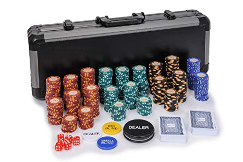 Riverboat Gaming Casino Royale Set de Poker - 14g fichas de póquer de 500 Piezas en Maleta (Extras Gratis)