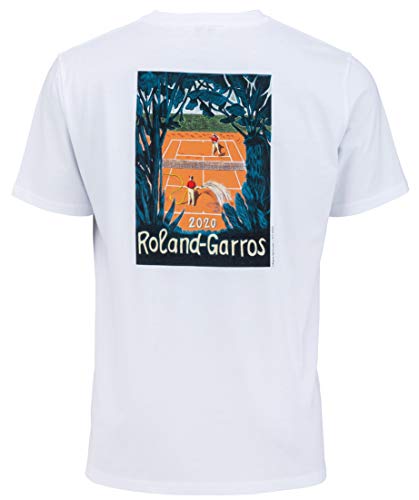 ROLAND GARROS - Póster 2020 - Colección Oficial - Color Blanco - De algodón - para Hombre, Talla XL - para Hombre, para Hombres, Blanco, XXL