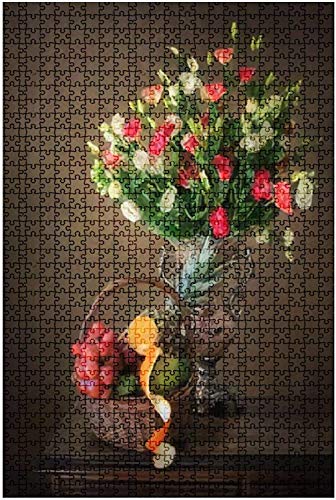 Rompecabezas de madera 1000 piezas Tulipanes y rosas Naturaleza muerta al estilo de los antiguos holandeses Divertidos y desafiantes Rompecabezas de mesa Juego Juguetes Regalo Decoración para el hoga