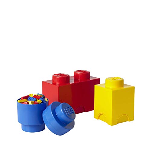 Room Copenhagen 40140001 Multipack de Ladrillos de Almacenamiento de Lego, pequeño. Cajas de almacenaje apilables. Conjunto de 3 Piezas, Multicolor, One Size